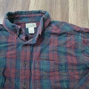 L.L.Bean Classic Scotch Plaid Flannel Long Sleeve Button Down Shirt. XL Tall